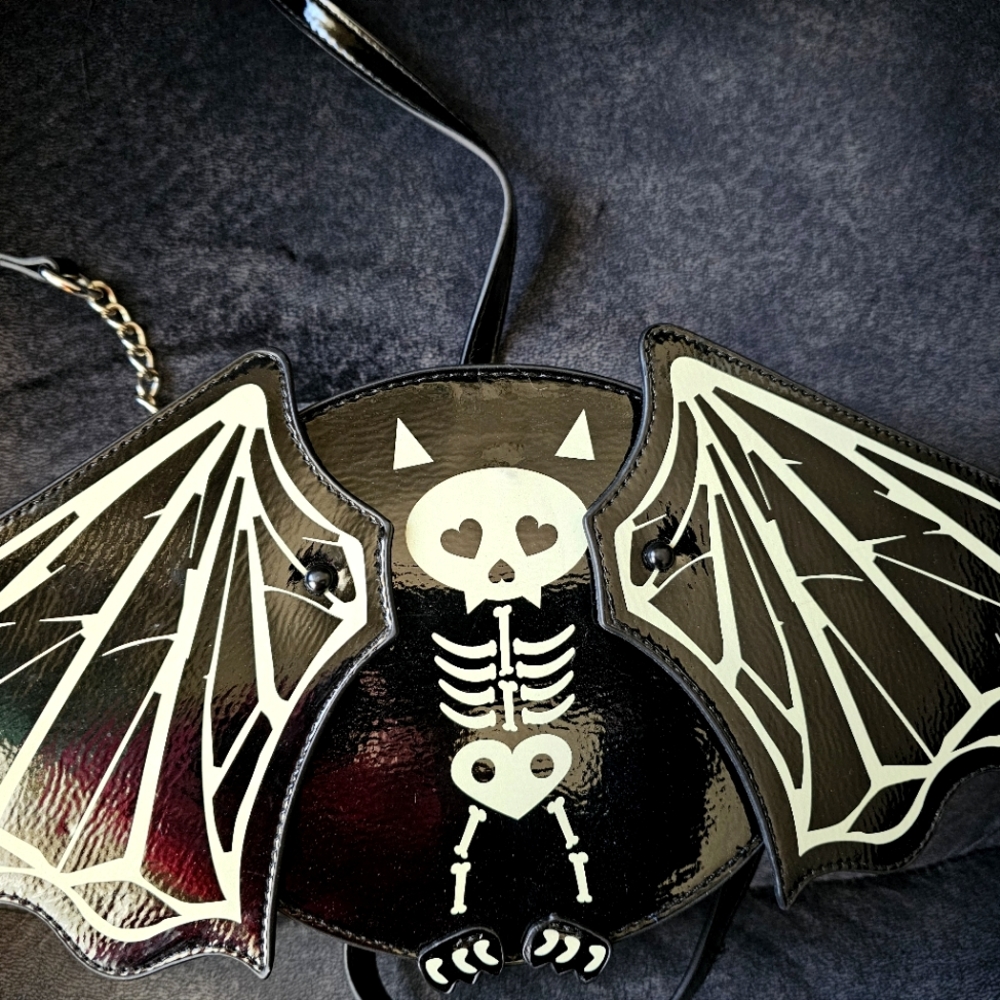 Betsey johnson glow in the dark bat purse